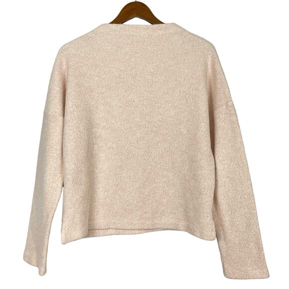 Closed Anthropologie | Pastel Pink Textured Mock Neck Relaxed Fit Sweater - Picture 2 of 9